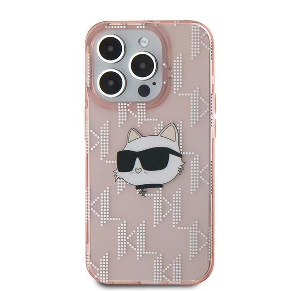 Etui Karl Lagerfeld KLHCP15LHKLPCHP iPhone 15 Pro 6.1" różowy/pink hardcase IML Choupette Head & Monogram