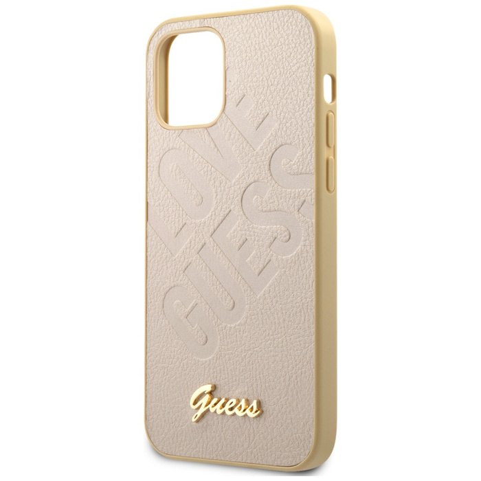 Coque GUESS Apple iPhone 12 Mini 5.4 Iridescent Love Script Gold Logo GUHCP12SPUILGLG Gold Hardcase