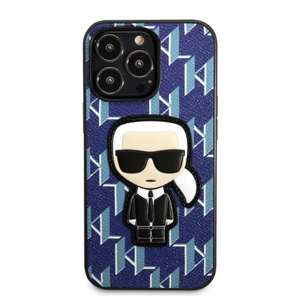 Hülle Karl Lagerfeld Klhcp13xpmnikbl iPhone 13 Pro Max 6,7" Hardcase Blau/blau Monogramm Ikonik Patch Case