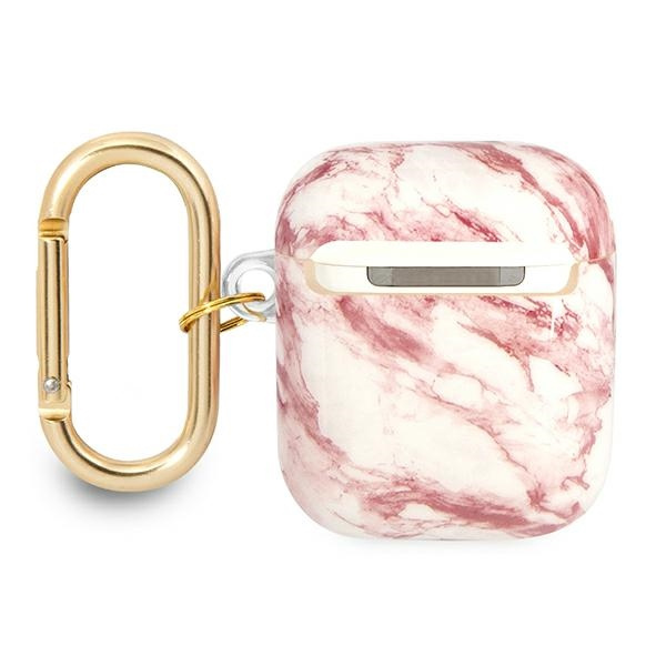 Case GUESS Apple AirPods Cover Marble Strap Collection Pink Case
