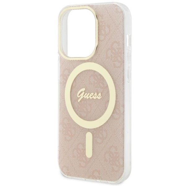 Case Guess GUHMP14LH4STP iPhone 14 Pro 6.1" pink/pink hardcase 4G MagSafe Case