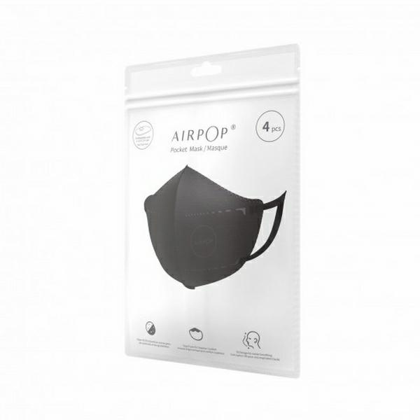Protective mask AirPOP Pocket Mask NV 4pcs black / black