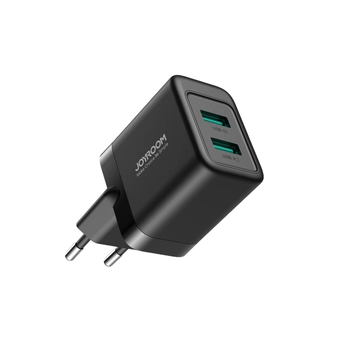 Joyroom JR-TCN01 2xUSB-A 12W 2.4A mains charger - black