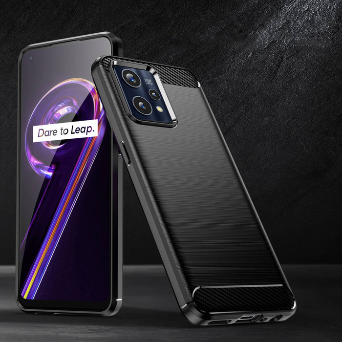 Carbon Case flexible case cover Realme 9 Pro + (9 Pro Plus) black