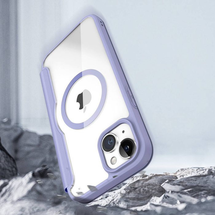 Coque Dux Ducis Skin X Pro Magnetic Flip MagSafe iPhone 15 Plus - Violet