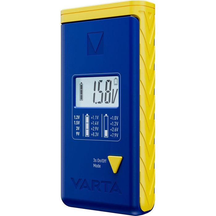 VARTA tester baterii z wyświetlaczem (AA, AAA, Typ C, Typ D, 9V, guzikowe) 893101111 niebieski