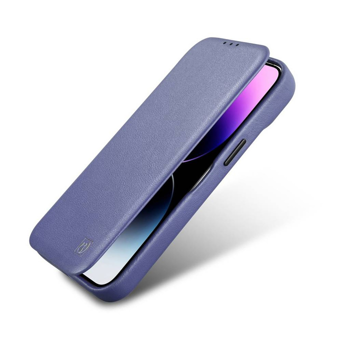 iCarer CE Custodia Folio in Pelle Premium per iPhone 14 Plus Flip Magnetic MagSafe Viola Chiaro (WMI14220715-LP)