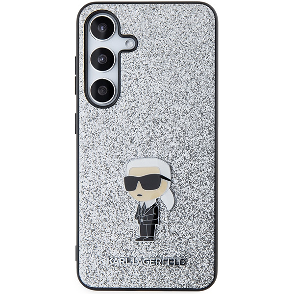 Etui Karl Lagerfeld KLHCS24MGCNPSG S24+ S926 srebrny/silver hardcase Fixed Glitter Ikonik Logo Metal Pin Case