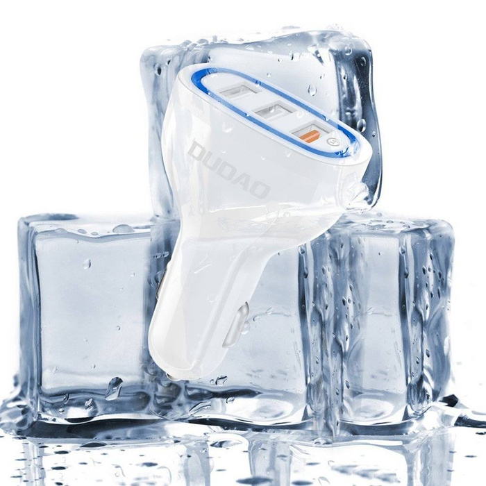 Dudao Car Charger Quick Charge Quick Charge 3.0 QC3.0 2.4A 18W 3x USB white (R7S white)