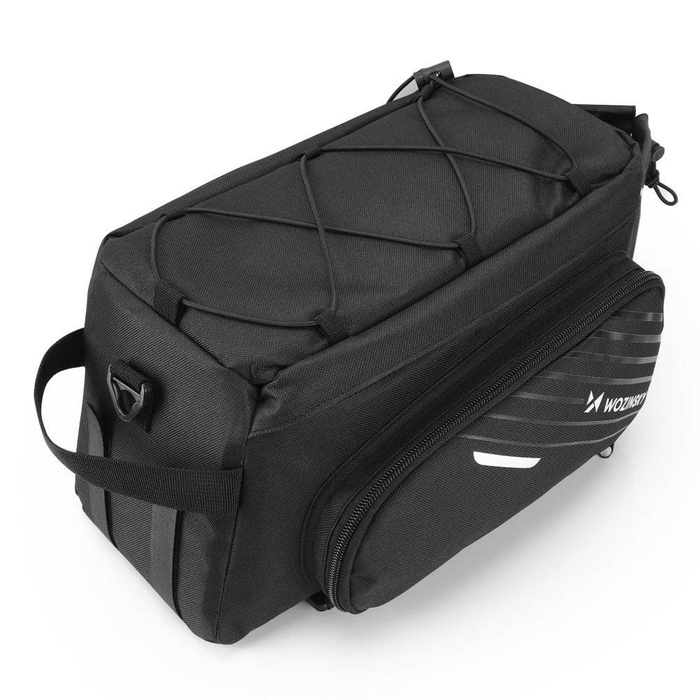 Wozinsky bike carrier bag with 9l shoulder strap (rain cover included) black (WBB22BK)