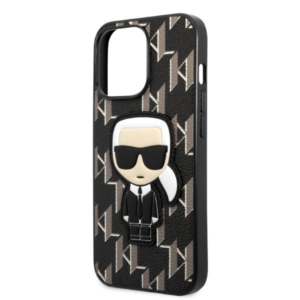 Funda Karl Lagerfeld iPhone 13 Pro / 13 6.1" Hardcase Negro/negro Monograma Ikonik Patch Case
