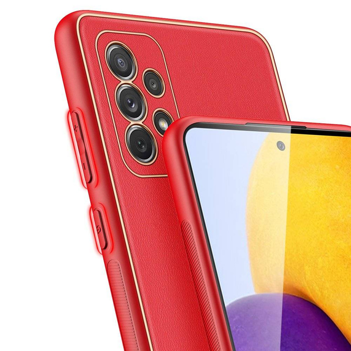 Elegante Hülle aus Kunstleder für Samsung Galaxy A72 4G rot