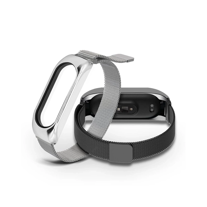 Zamienna metalowa opaska bransoleta magnetyczna pasek do Xiaomi Mi Band 6 / Mi Band 5 / Mi Band  4 / Mi Band 3 złoto-różowy