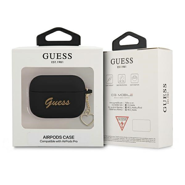 Černé Case GUESS Apple Pouzdro Pro Cover Silicone Charm Collection