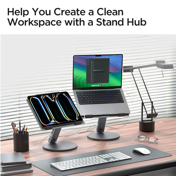 Spigen LD204H LAPTOP STAND HUB SPACE GREY