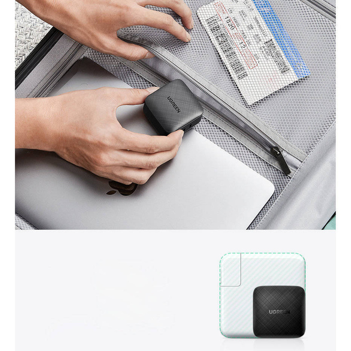 Caricabatterie Ugreen 2x USB tipo C 66W Power Delivery 3.0 Quick Charge 4.0+ nero (CD216)