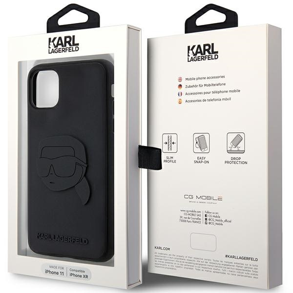 Karl Lagerfeld KLHCN613DRKNK iPhone 11 / Xr 6.1" black/black hardcase Rubber Karl Head 3D