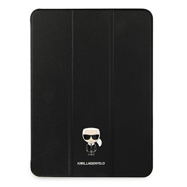 Hülle KARL LAGERFELD Apple iPad 12.9 Pro 2021 Buchdeckel Saffiano Karl Iconic Schwarz Case