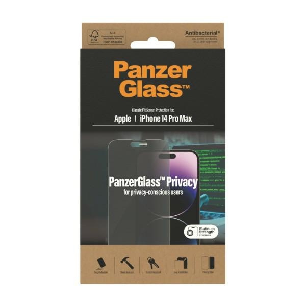 Glass PanzerGlass Classic Fit iPhone 14 Pro Max 6.7" Privacy Screen Protection Antibacterial P2770