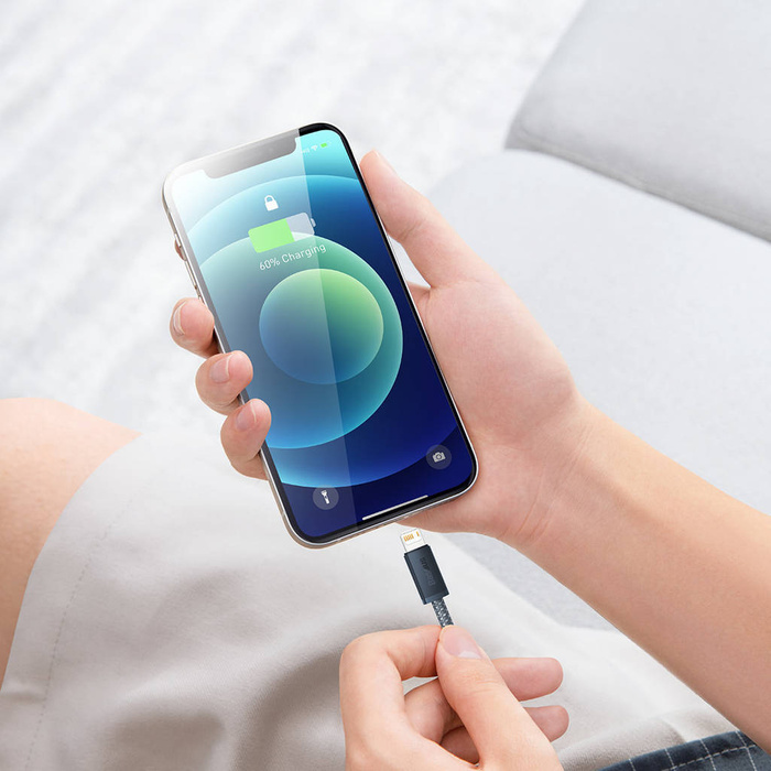 Baseus iPhone USB- Kábel - Lightning 2m, 2,4A szürke (CALD000516)