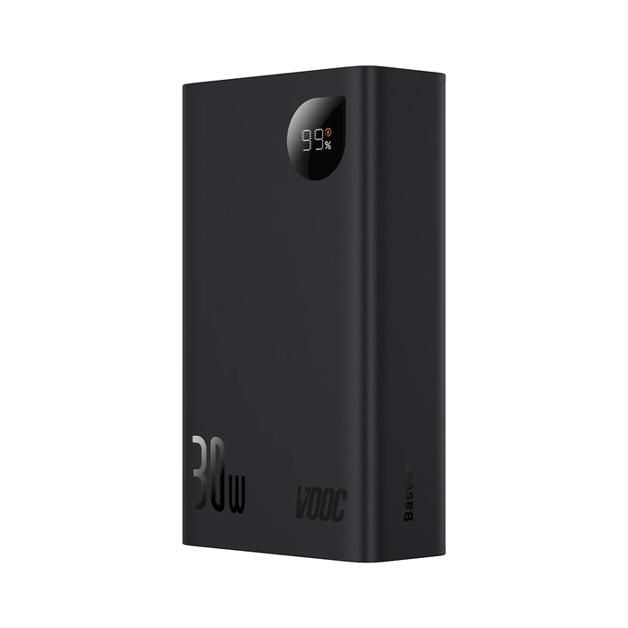 Baseus Adaman2 Powerbank mit bildschirmem digital 20000mAh 30W 2 x USB / 1x USB Typ C Power Delivery Quick Charge SCP, Oppo Super VOOC schwarz (PPAD050101)
