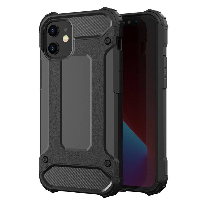 Hybrid Armor robuste TPU/PC Panzer Handyhülle Hard Case für iPhone 12 Pro Max schwarz