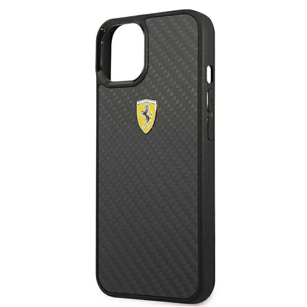 Puzdro FERRARI Apple iPhone 13 Mini On Track Real Carbon Black Hardcase
