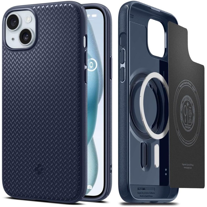 Coque Spigen Mag Armor MagSafe iPhone 15 Bleu marine Case