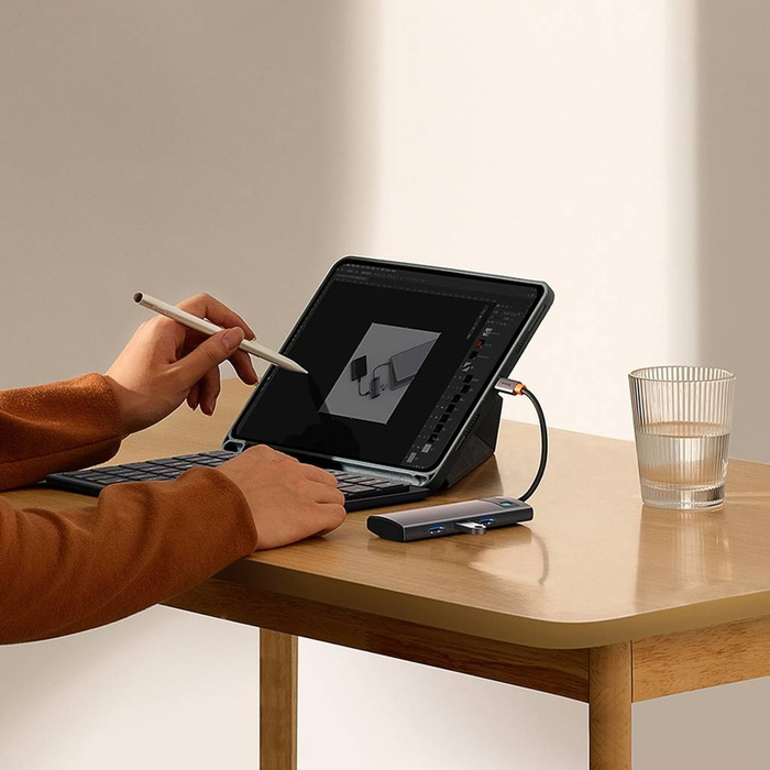 Baseus Metal Gleam Series 4 in 1 HUB Dockingstation USB Typ C – 4 x USB 3.2 Gen. 1 (WKWG070013)