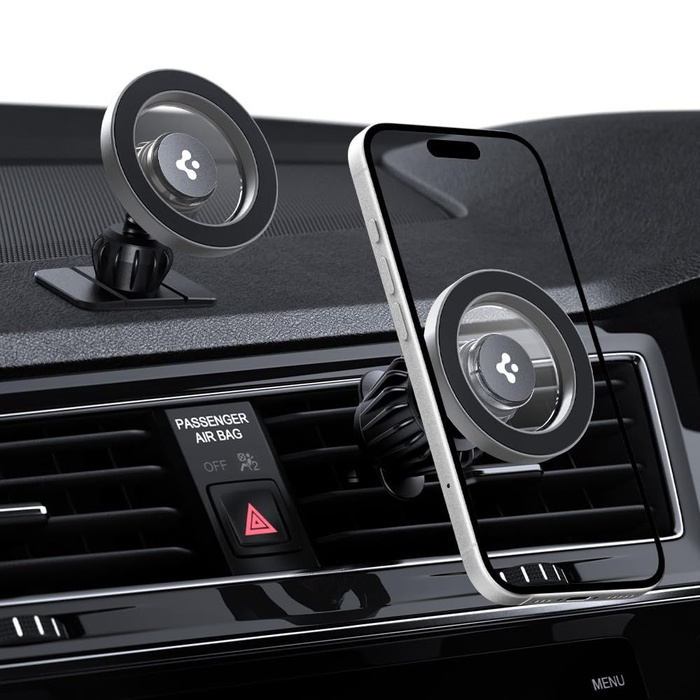 SPIGEN MFT13 MAGNETISCHE MAGSAFE DASHBOARD- & LÜFTUNGSGITTER-AUTOHALTERUNG SILBER