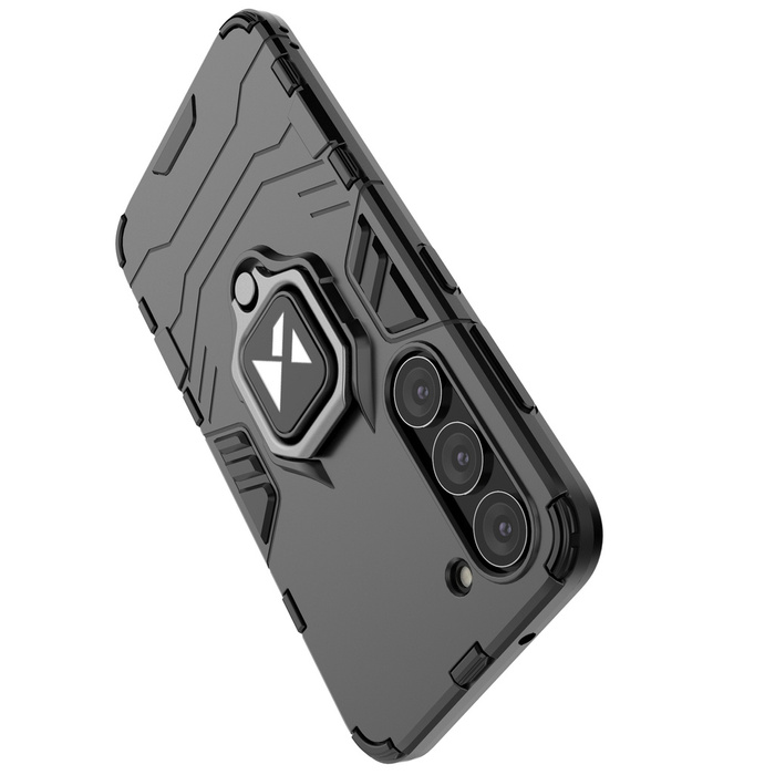 Wozinsky Ring Armor pro Samsung Galaxy S23 pancéřový kryt magnetický držák kroužek černý