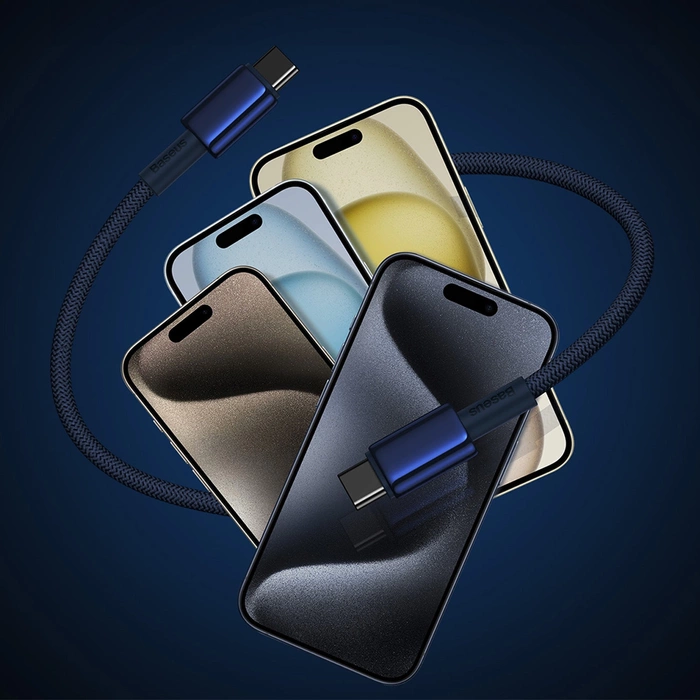 Baseus Tungsten Gold USB-C / USB-C-Kabel 100 W 1 m – Marineblau