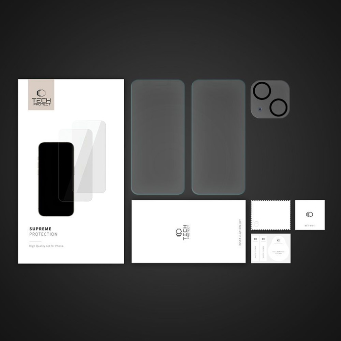 Vidrio Templado Tech-protect Supreme Set iPhone 15 Transparente