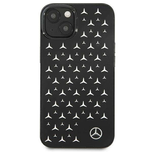 Cover MERCEDES Apple iPhone 13 Mini Silver Stars Pattern Black Hardcase