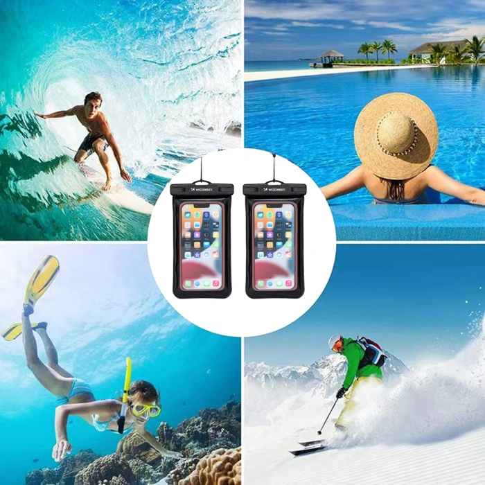 Etui Wozinsky WWE-01 wodoodporne z opaską do telefonu armband PVC - czarne