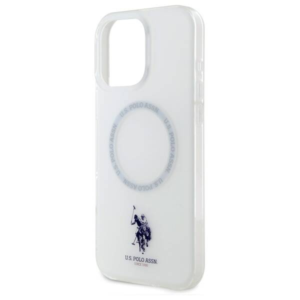 Etui US Polo iPhone 16 Pro 6.3" biały/white IML Ring MagSafe