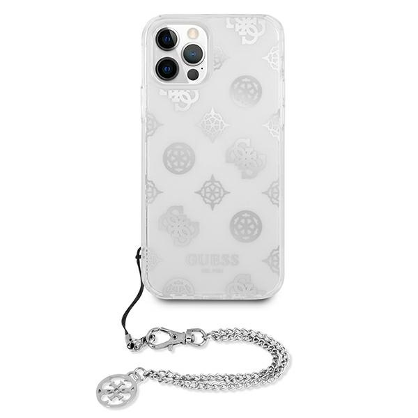  GUESS   12 Pro Max Peony Chain Collection Silver Hardcase