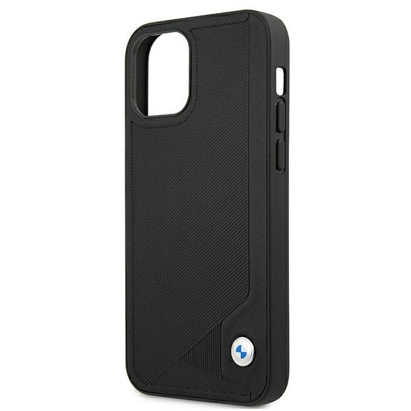 BMW Case Apple iPhone 12 Mini Leather Deboss Black Hardcase