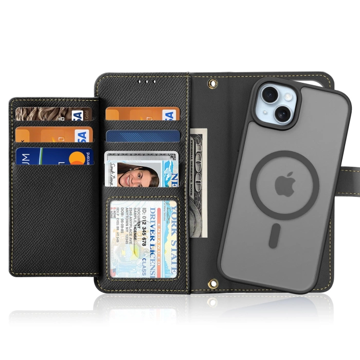 Dux Ducis Lawa Leather Case for iPhone 15 - Black