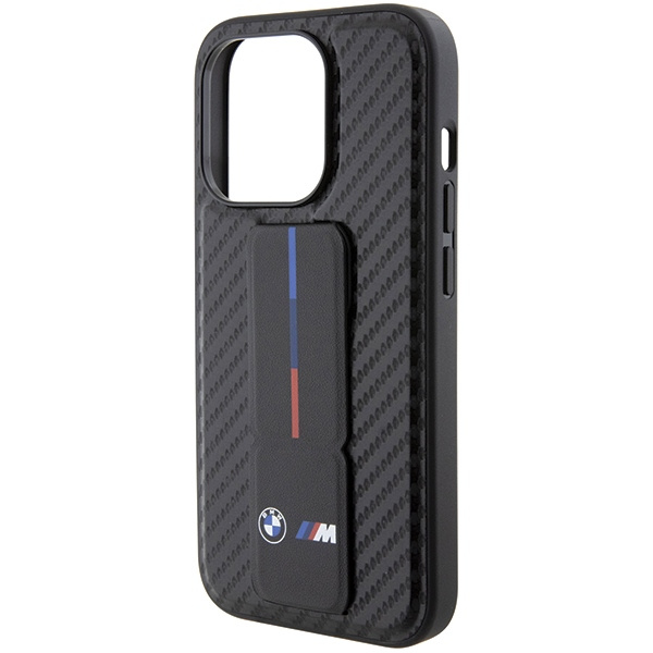 Coque Bmw Bmhcp15lgspcck IPhone 15 Pro 6.1" Black/Black Hardcase Grip Stand Smooth &amp; Carbon Case