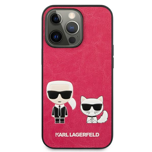 Hülle Karl Lagerfeld KLHCP13LPCUSKCP iPhone 13 Pro / 13 6.1" fuchsia/fushia Hartschale Ikonik Karl & Choupette CASE