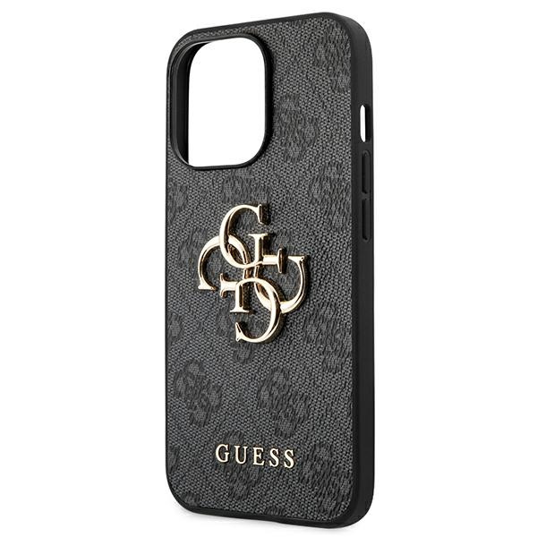 Hülle GUESS Apple iPhone 13 Pro 4G Großes Metall Logo Grau Hardcase