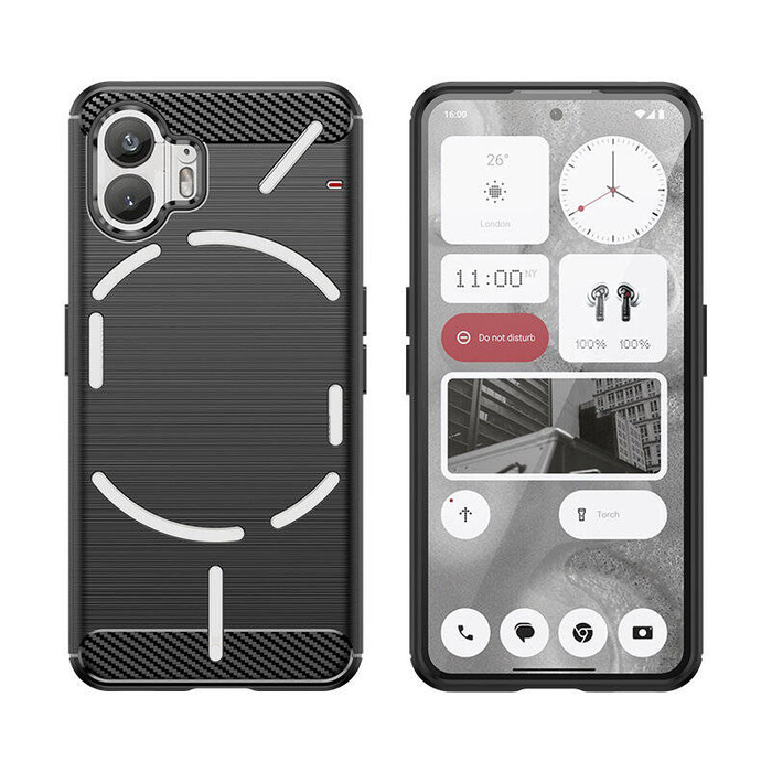 Carbon Case Silikonhülle für Nothing Phone 2 - schwarz