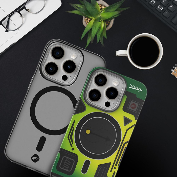 Etui na iPhone 16 PRO Forcell F-Protect Levels Dual Layer 4D technology zgodny z MagSafe Military Drop-Test cyber green