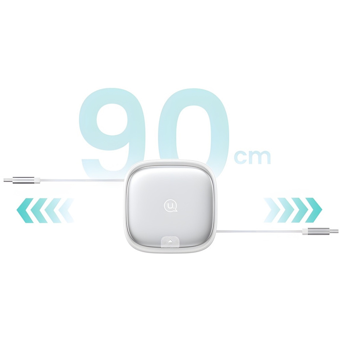 USAMS Kabel rozwijany 3w1 z pudełkiem MicroUSB/USB-C/Lightning 60W srebrny/silver SJ650USB02 (US-SJ650)