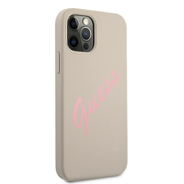 Case GUESS Apple iPhone 12 Pro Max Silicone Vintage Grey Pink Hardcase
