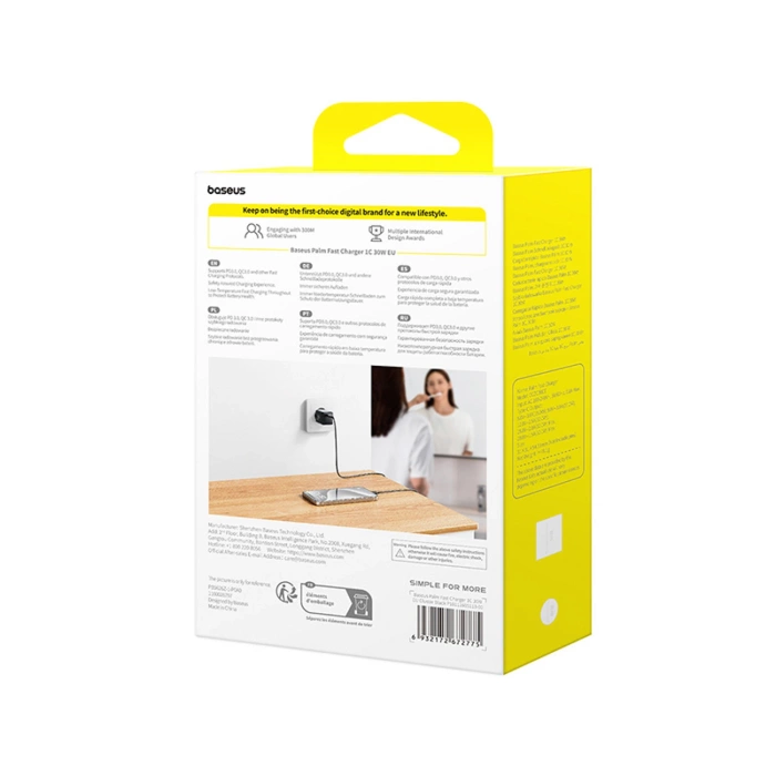 Baseus Palm 30W USB-C Wall Charger - Black