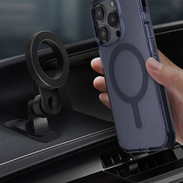 Uniq Support magnétique pour tableau de bord de voiture Sam Trelix, noir/noir minuit