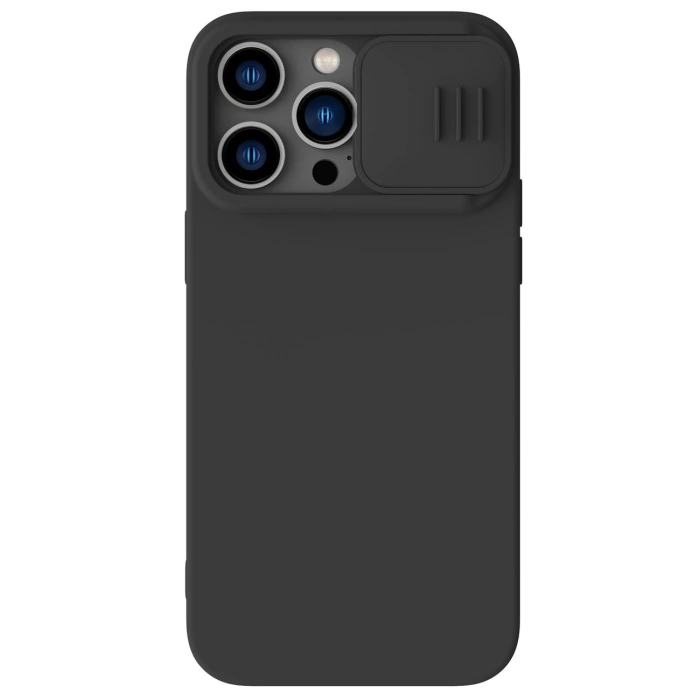 Etui Nillkin CamShield Silky Silicone Case etui iPhone 14 Pro Max pokrowiec z osłoną na aparat czarny