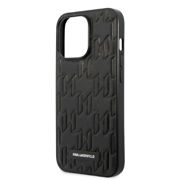Hülle KARL LAGERFELD Apple iPhone 13 Pro Max Monogramm Plaque Schwarz Hartcase